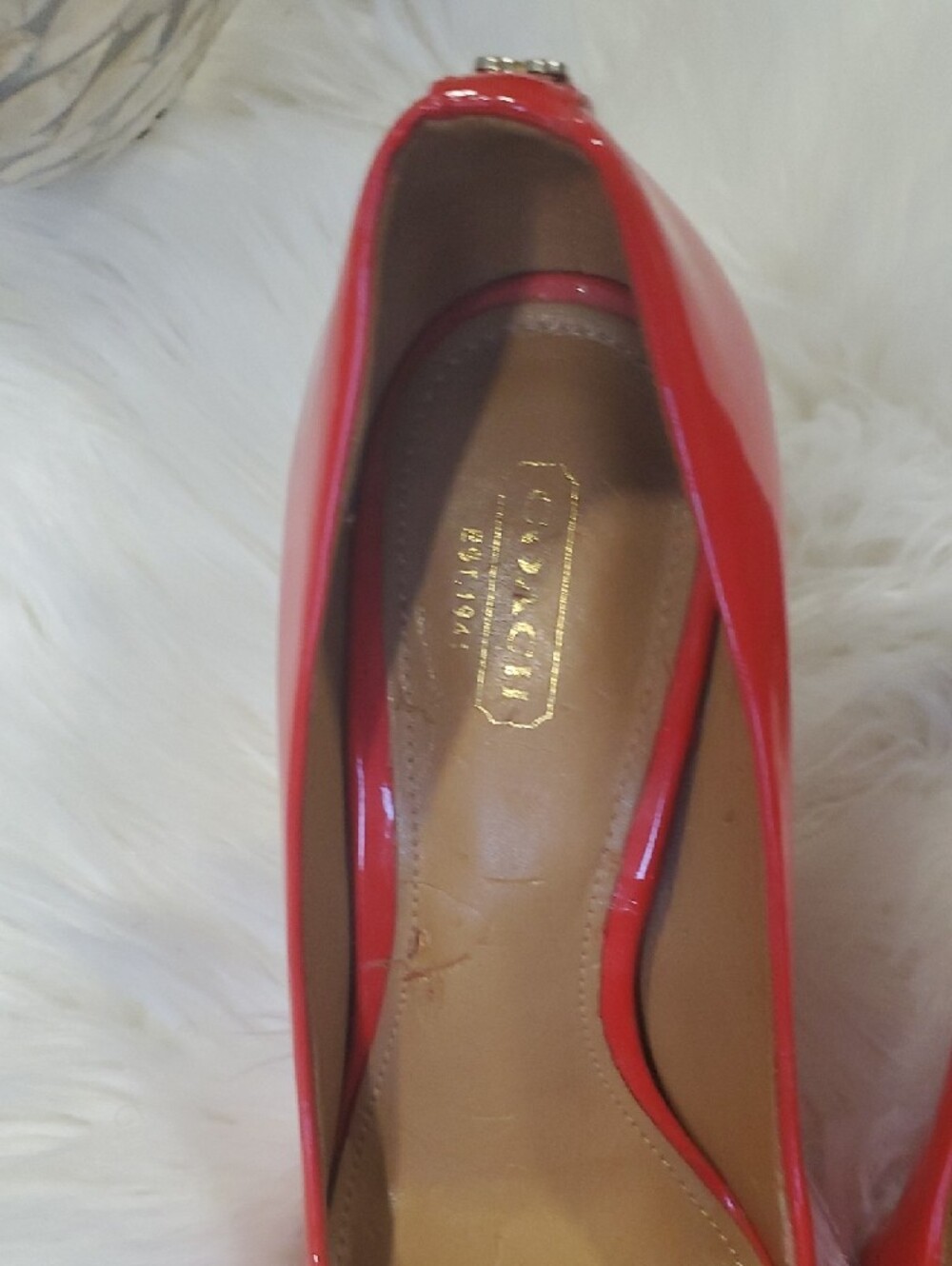 Coach Shelley Red Patent Leather Round-Toe Pumps Size 8.5 B - Picture 6 of 16
